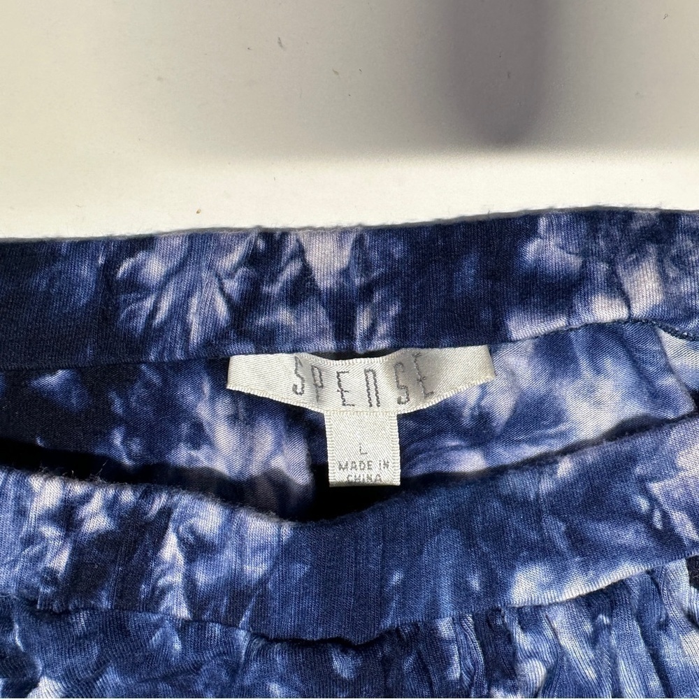 Fringed Tie-Dye Maxi Faux Wrap Skirt Boho Blue White Festival Coachella Large - Picture 7 of 11